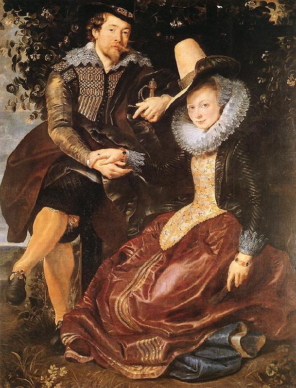 RUBENS, Pieter Pauwel The Artist and His First Wife, Isabella Brant, in the Honeysuckle Bower France oil painting art
